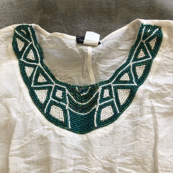 White boho batwing top - Picture 2 of 5